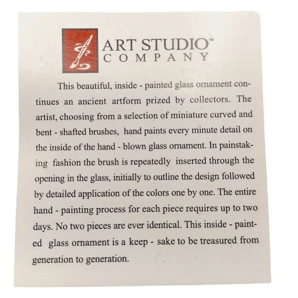 Vintage Louisville Reverse Painted Blown Glass Ball Ornament Art Studio Company - Picture 13 of 16